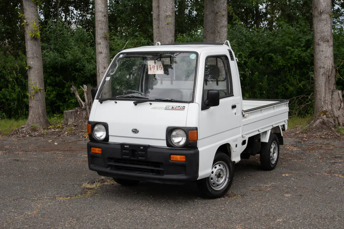 1992 Subaru Sambar 2Hi-4Hi, EL Gear, a gray Kei Truck, for sale at The Import Guys in Ferndale, WA (photo 1 of 14)
