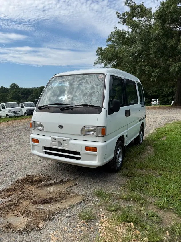 1993 Subaru Sambar Dias, a white Kei Van, for sale at Mayberry Mini Trucks in Mount Airy, NC (photo 1 of 17)