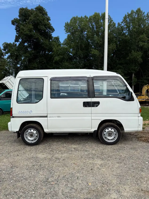 1993 Subaru Sambar Dias, a white Kei Van, for sale at Mayberry Mini Trucks in Mount Airy, NC (photo 4 of 17)