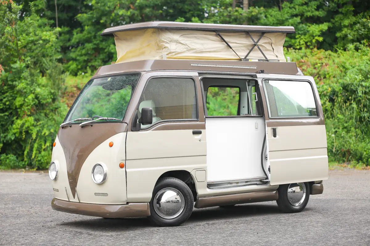 1997 Subaru Sambar Camper, a Kei Van, for sale at Street Legal Mini Trucks in Philadelphia, PA (photo 4 of 20)