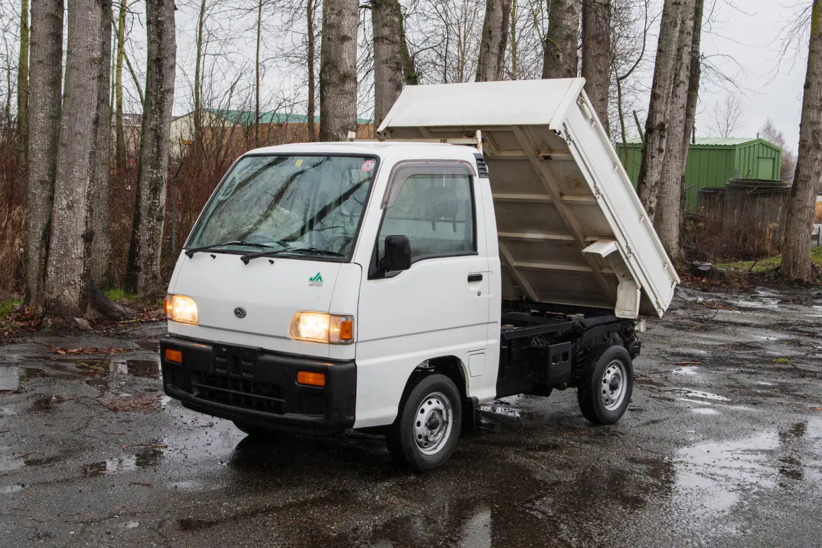 1997 Subaru Sambar HD Dump, a gray Kei Truck, for sale at The Import Guys in Ferndale, WA (photo 1 of 12)