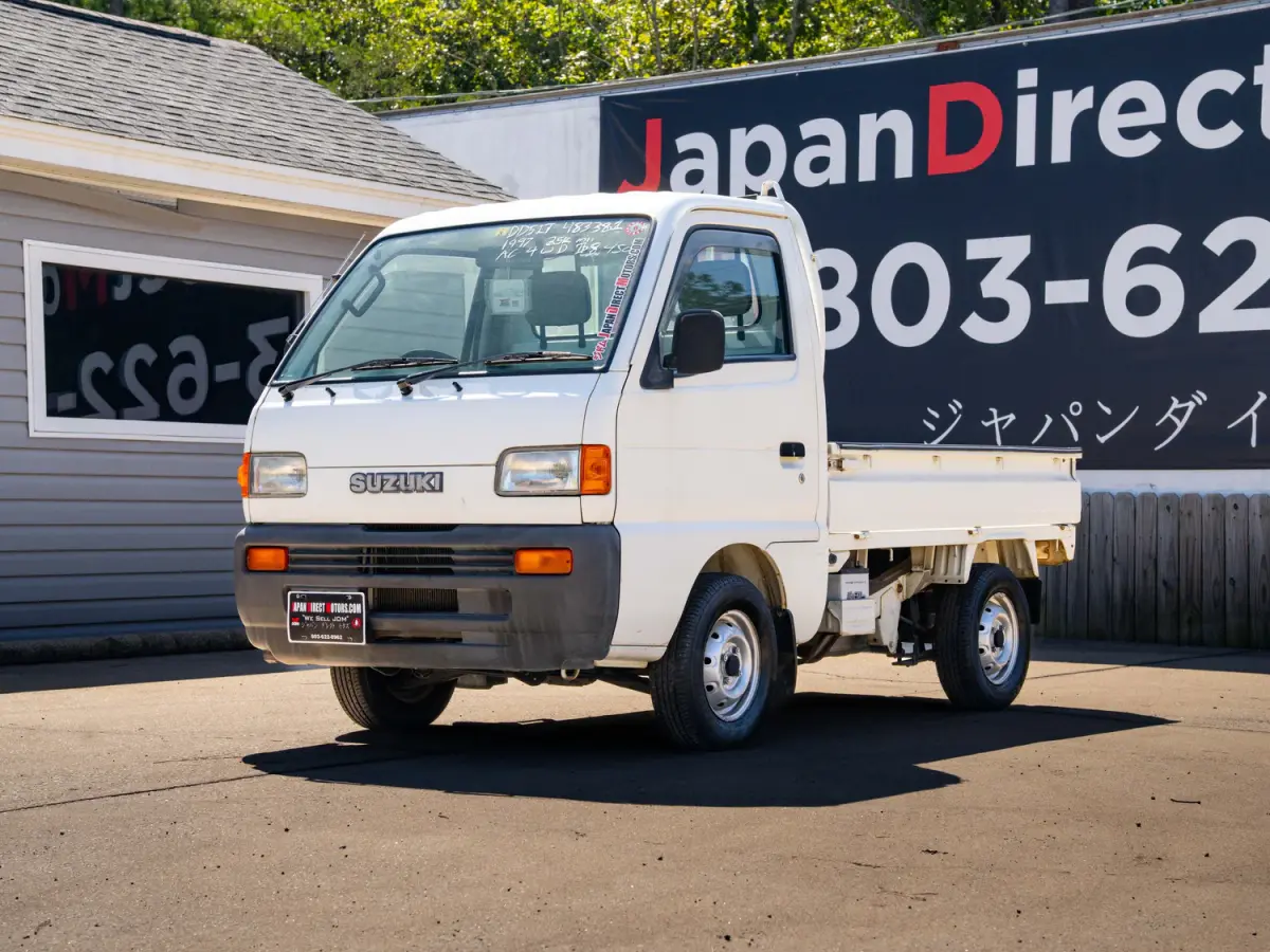 1997 Suzuki Carry 25k Miles, a white Kei Truck, for sale at Japan Direct Motors in Irmo, SC (photo 3 of 13)