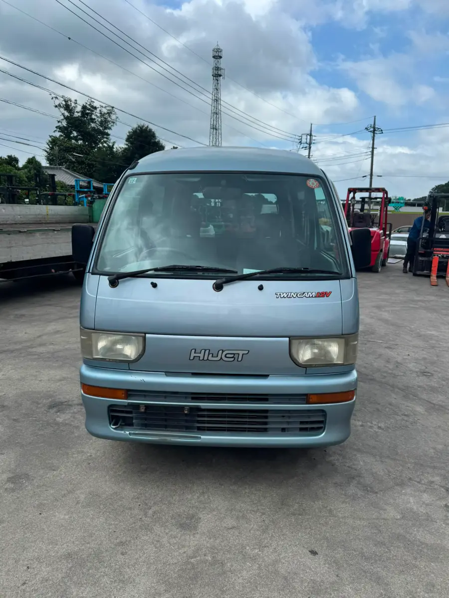 1998 Daihatsu Hijet Van 4x2, a light blue Kei Van, for sale at Skyline Kei Trucks in Houston, TX (photo 2 of 9)