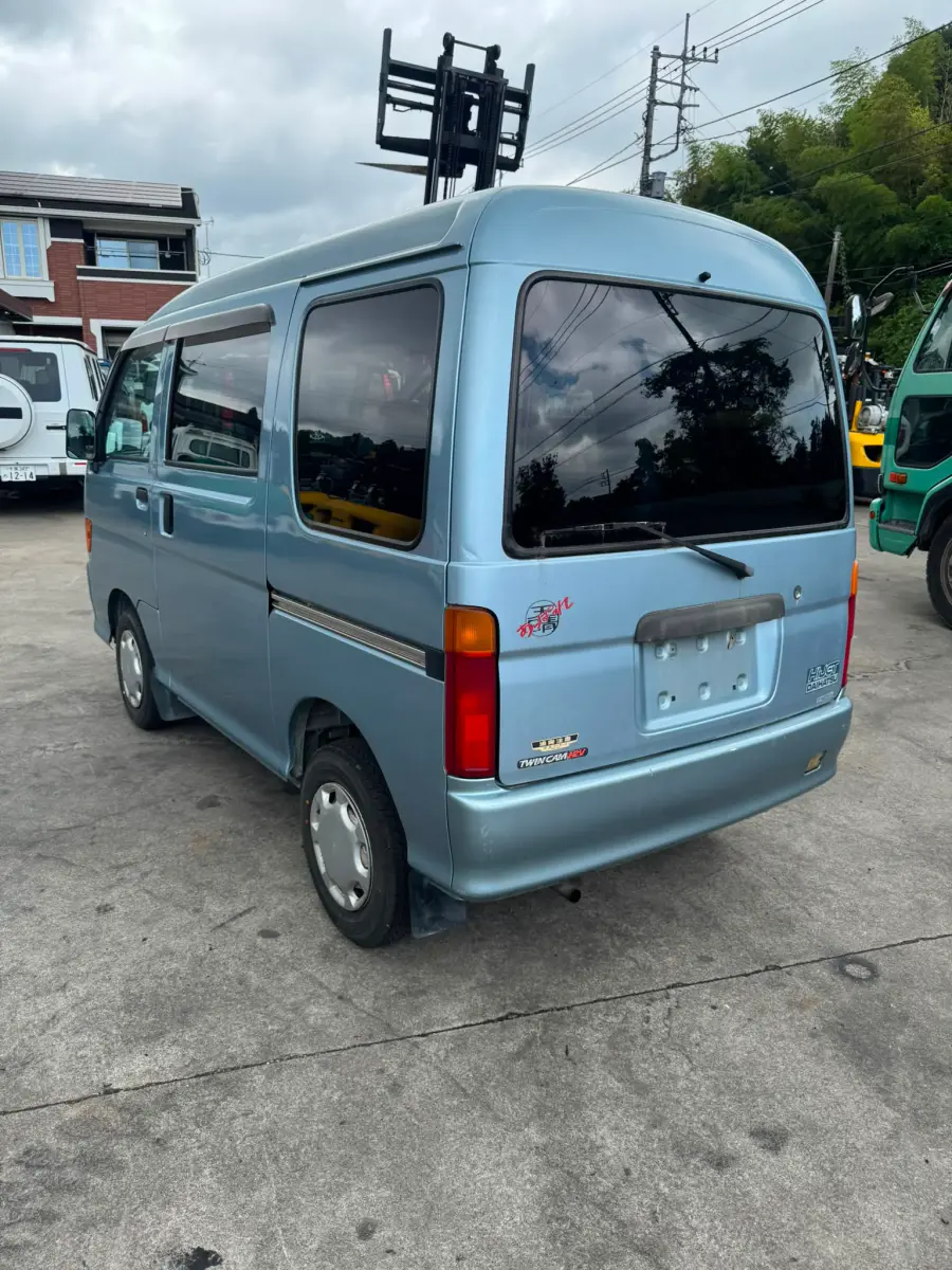 1998 Daihatsu Hijet Van 4x2, a light blue Kei Van, for sale at Skyline Kei Trucks in Houston, TX (photo 5 of 9)
