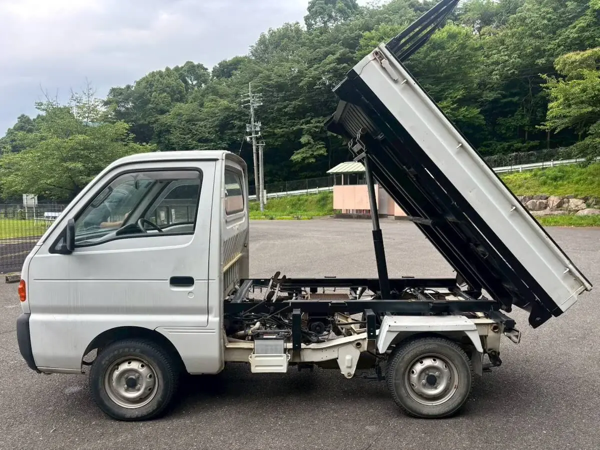1998 Suzuki Carry Scissor Lift, a white Kei Truck, for sale at Weatherford Mini Trucks in Weatherford, TX (photo 1 of 9)