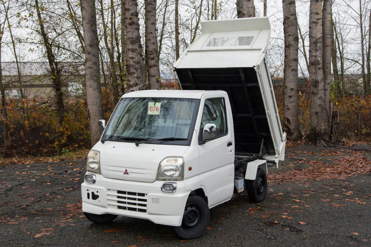 1999 Mitsubishi Minicab HD Dump, a black Kei Truck, for sale at The Import Guys in Ferndale, WA (photo 1 of 11)