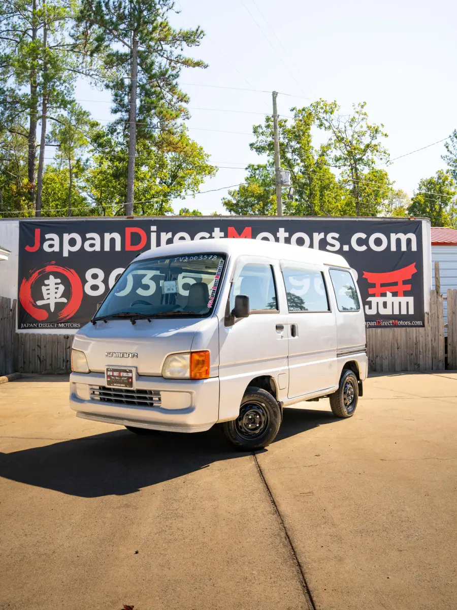 1999 Subaru Sambar Van, a silver Kei Van, for sale at Japan Direct Motors in Irmo, SC (photo 1 of 16)