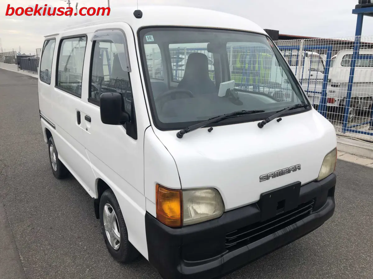 1999 Subaru Sambar Van, a white Kei Van, for sale at Boeki USA in Paterson, NJ (photo 1 of 20)