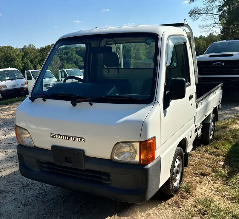 2000 Subaru Sambar 4WD, a white Kei Truck, for sale at Mayberry Mini Trucks in Mount Airy, NC (photo 1 of 16)