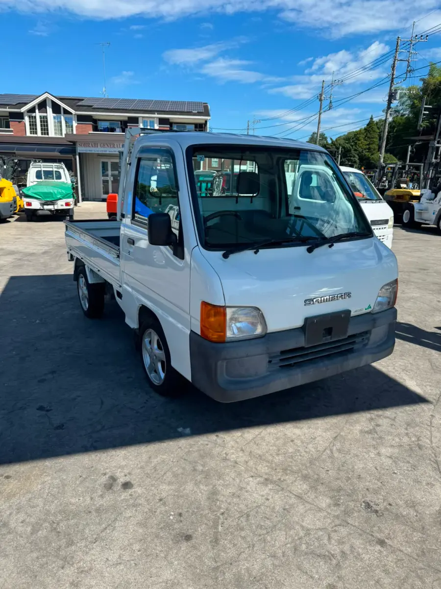2000 Subaru Sambar 4x4, a white Kei Truck, for sale at Skyline Kei Trucks in Houston, TX (photo 1 of 9)