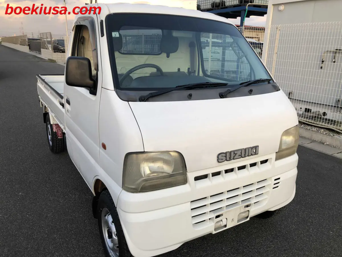 2000 Suzuki Carry 4x4, a white Kei Truck, for sale at Boeki USA in Paterson, NJ (photo 1 of 20)