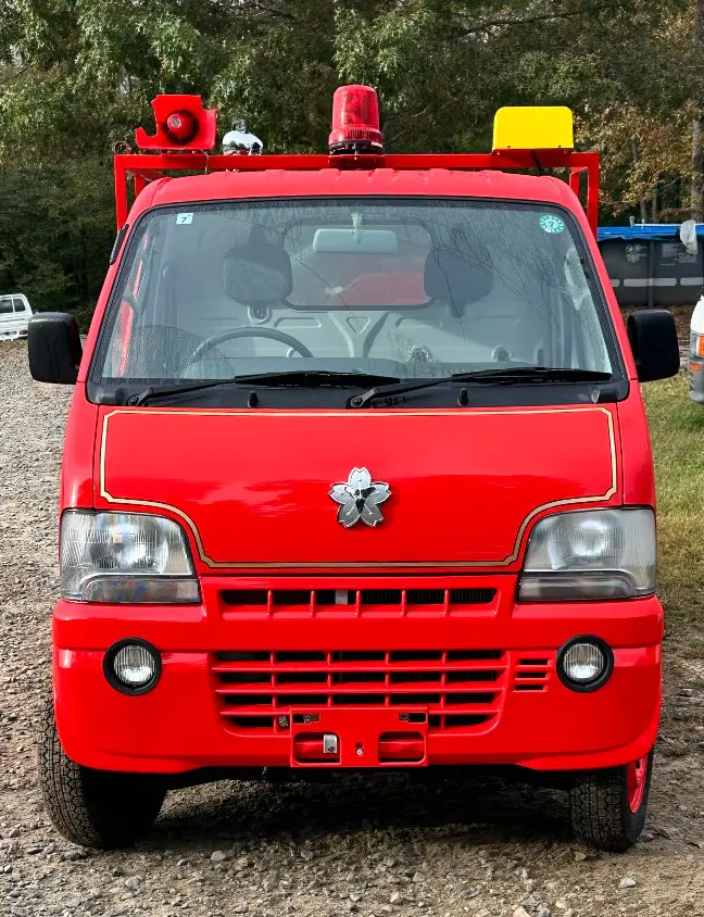 2000 Suzuki Carry Fire Truck 4WD, a red Kei Truck, for sale at Mayberry Mini Trucks in Mount Airy, NC (photo 2 of 20)