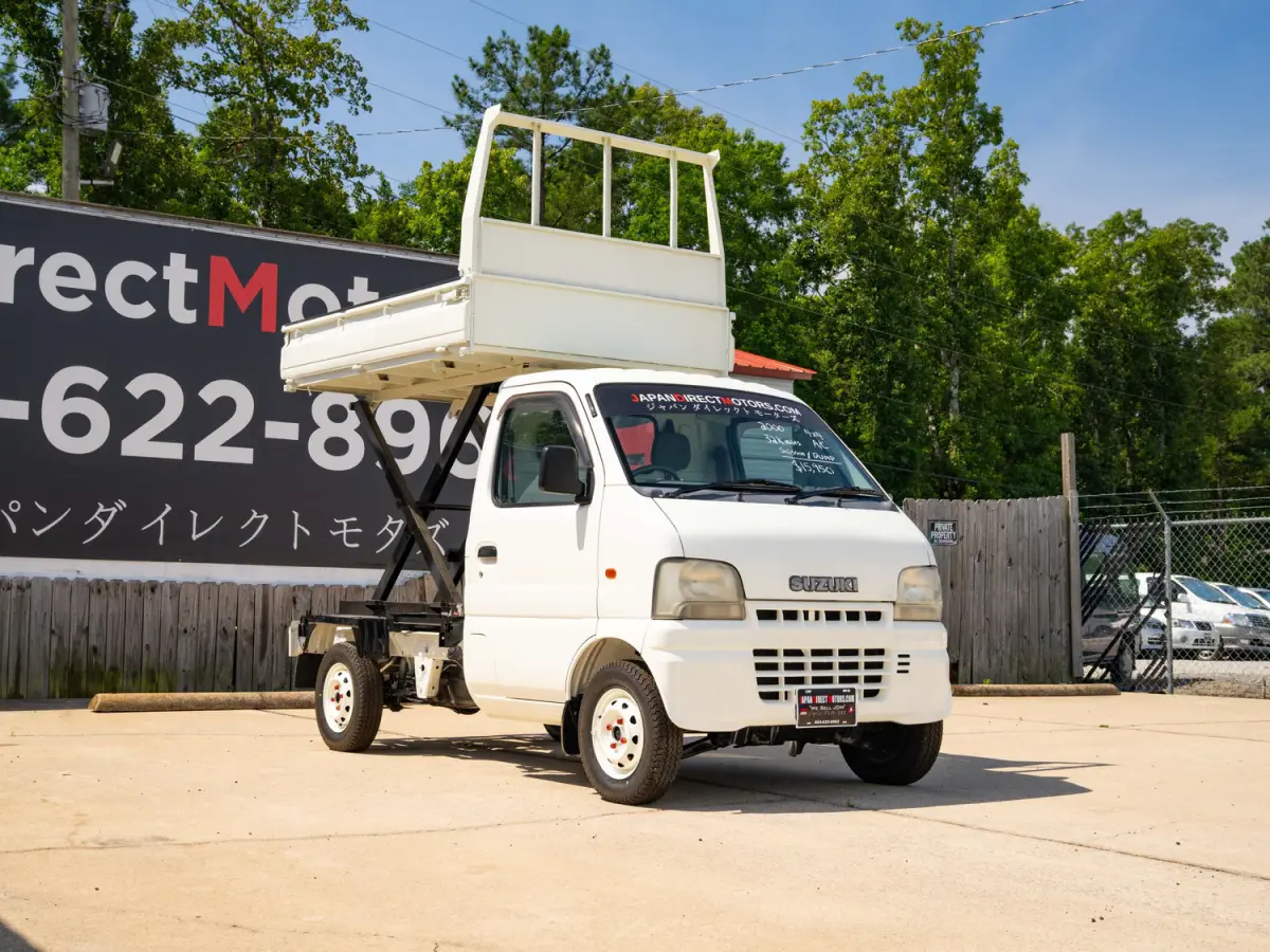 2000 Suzuki Carry Scissor / Dump Bed, a white Kei Truck, for sale at Japan Direct Motors in Irmo, SC (photo 5 of 15)