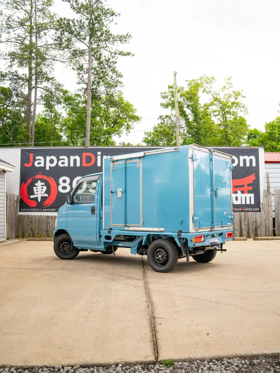 2001 Honda Acty Refrigerated Box Truck, a blue Kei Truck, for sale at Japan Direct Motors in Irmo, SC (photo 2 of 18)