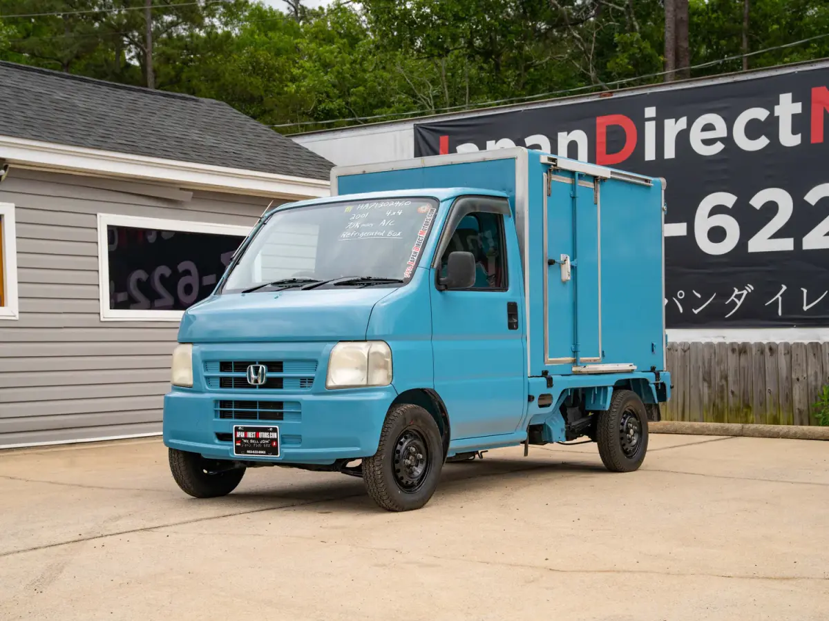 2001 Honda Acty Refrigerated Box Truck, a blue Kei Truck, for sale at Japan Direct Motors in Irmo, SC (photo 3 of 18)