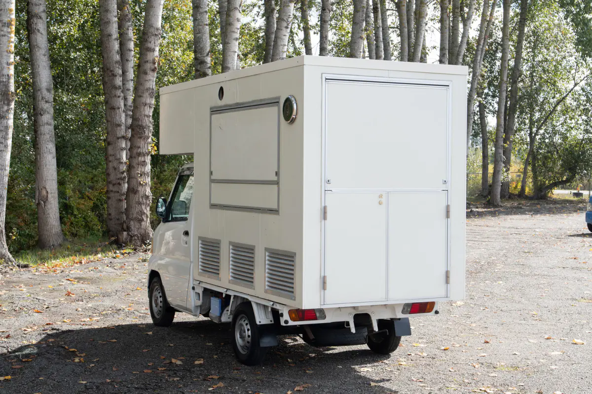 2001 Mitsubishi Minicab Food Truck, a black Kei Truck, for sale at The Import Guys in Ferndale, WA (photo 4 of 15)