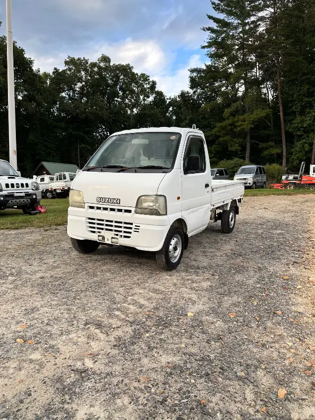 2001 Suzuki Carry 4WD, a white Kei Truck, for sale at Mayberry Mini Trucks in Mount Airy, NC (photo 1 of 20)