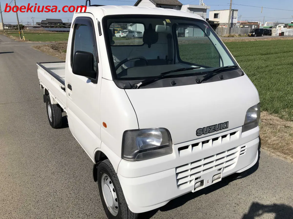 2001 Suzuki Carry 4x4, a white Kei Truck, for sale at Boeki USA in Paterson, NJ (photo 1 of 20)