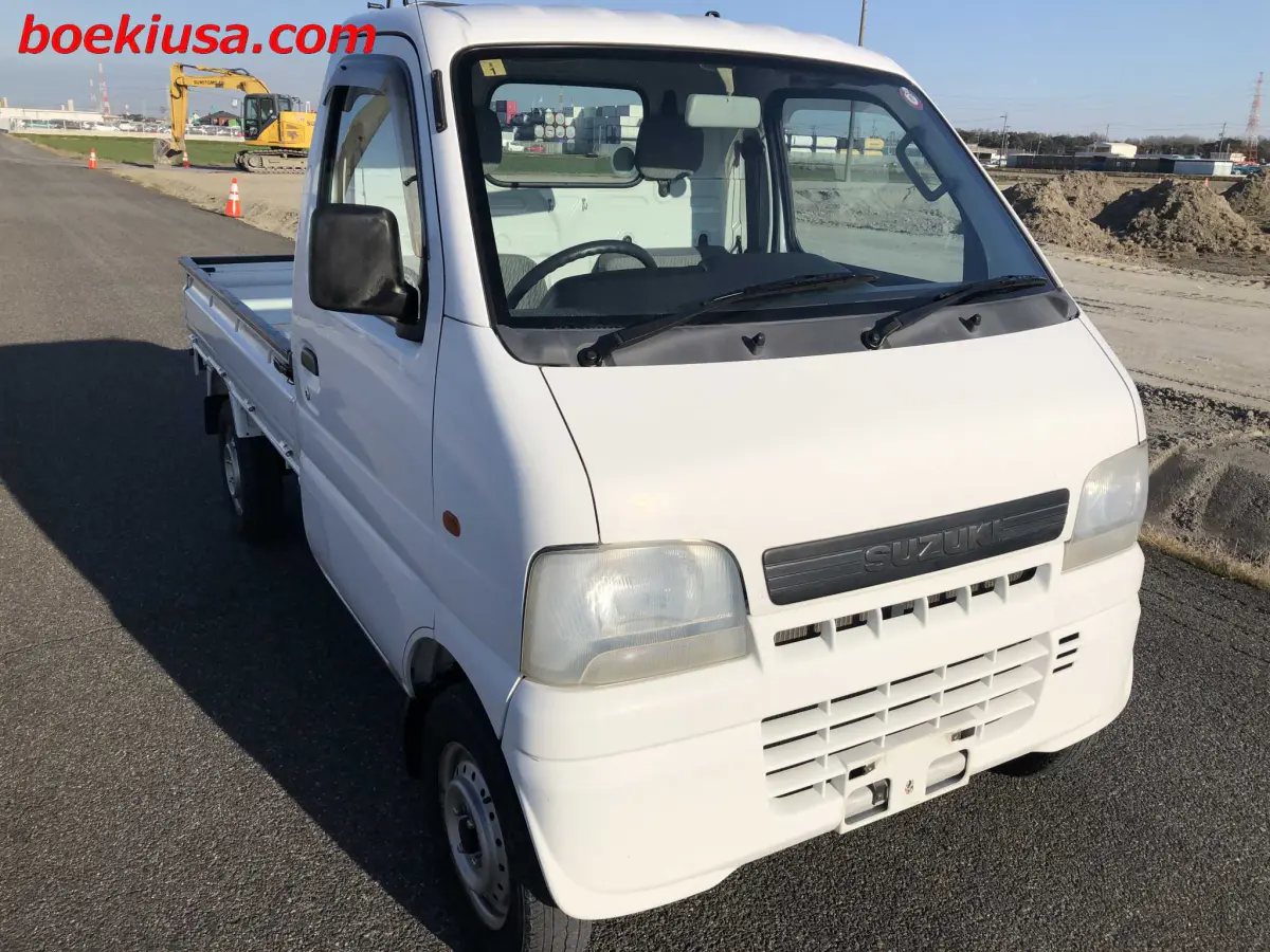 2001 Suzuki Carry 4x4, a white Kei Truck, for sale at Boeki USA in Paterson, NJ (photo 1 of 20)