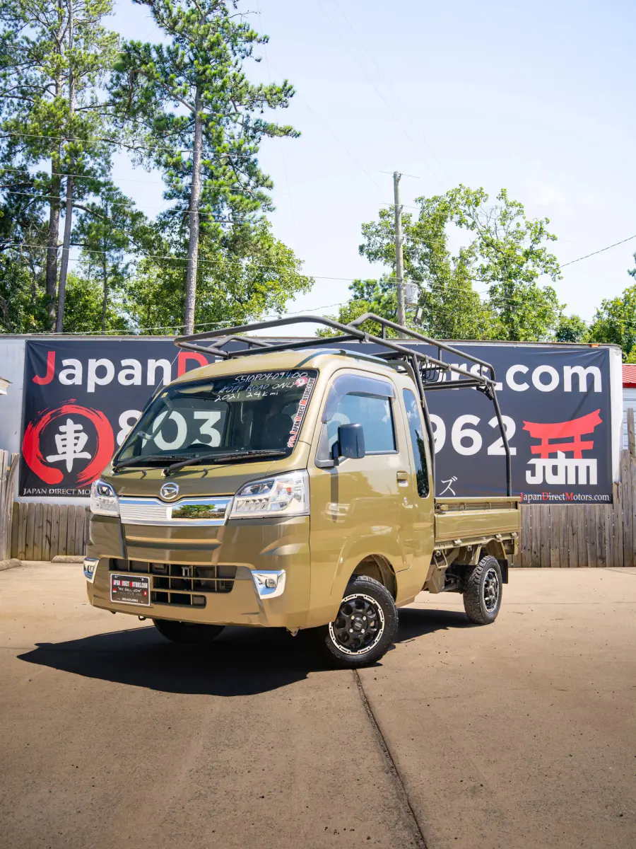 2021 Daihatsu Hijet, a green off-road Kei Truck, for sale at Japan Direct Motors in Irmo, SC (photo 1 of 16)