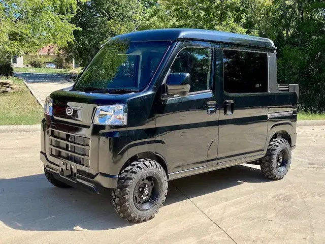 2026 Daihatsu Hijet Deck Van, a black off-road Kei Truck, for sale at Weatherford Mini Trucks in Weatherford, TX (photo 1 of 12)