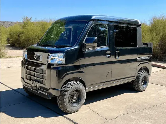 2026 Daihatsu Hijet Deck Van, a black off-road Kei Truck, for sale at Weatherford Mini Trucks in Weatherford, TX (photo 12 of 12)