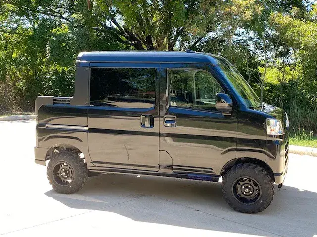 2026 Daihatsu Hijet Deck Van, a black off-road Kei Truck, for sale at Weatherford Mini Trucks in Weatherford, TX (photo 4 of 12)