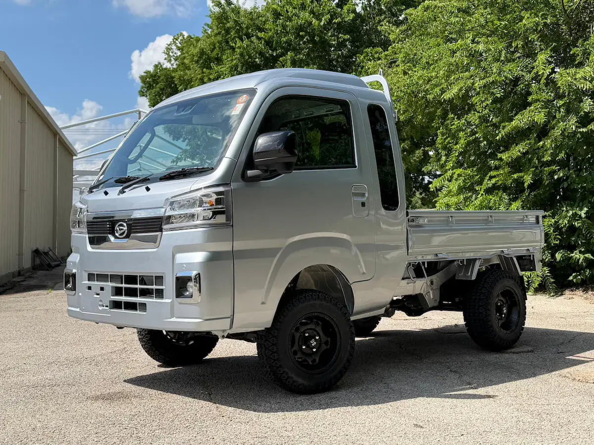 2026 Daihatsu Hijet Jumbo Cab Farming Package, a silver off-road Kei Truck, for sale at Weatherford Mini Trucks in Weatherford, TX (photo 4 of 5)