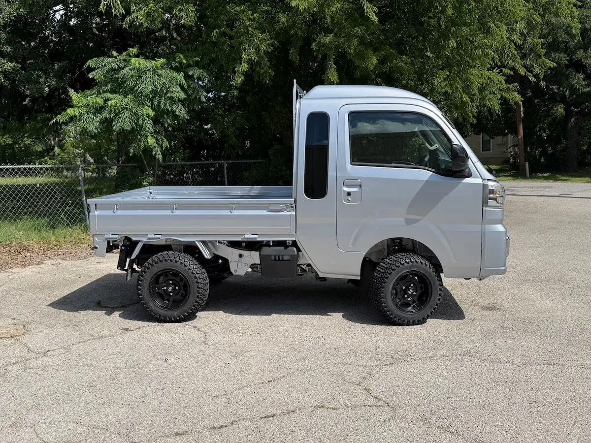 2026 Daihatsu Hijet Jumbo Cab Farming Package, a silver off-road Kei Truck, for sale at Weatherford Mini Trucks in Weatherford, TX (photo 2 of 5)