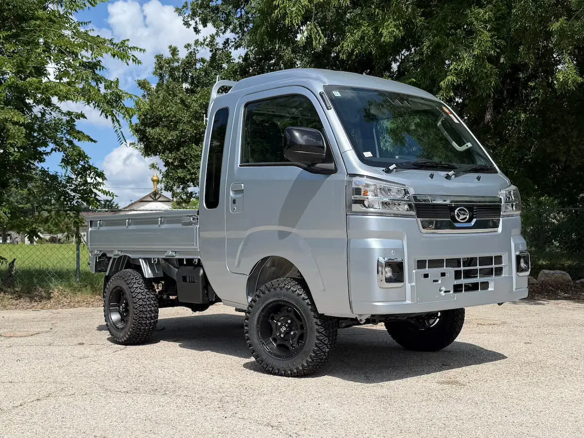 2026 Daihatsu Hijet Jumbo Cab Farming Package, a silver off-road Kei Truck, for sale at Weatherford Mini Trucks in Weatherford, TX (photo 1 of 5)