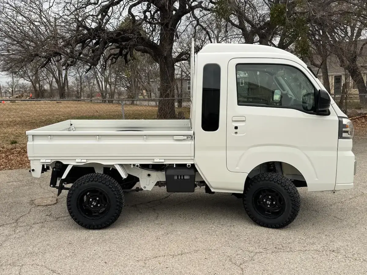 2026 Daihatsu Hijet Jumbo Cab Farming Package, a white off-road Kei Truck, for sale at Weatherford Mini Trucks in Weatherford, TX (photo 3 of 5)