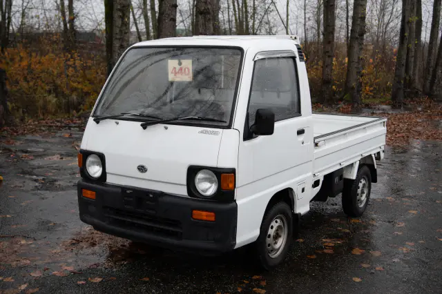 1991 Subaru Sambar, a black Kei Truck, for sale at The Import Guys in Ferndale, WA