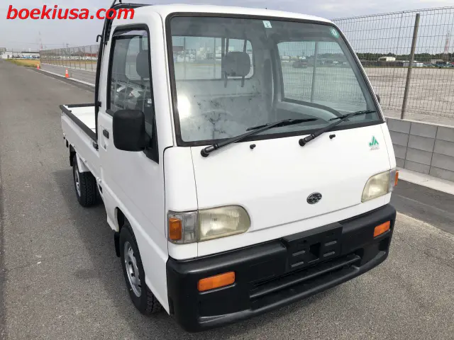 1995 Subaru Sambar 4x4, a white Kei Truck, for sale at Boeki USA in Paterson, NJ