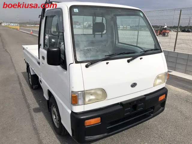 1996 Subaru Sambar 4x4, a white Kei Truck, for sale at Boeki USA in Paterson, NJ