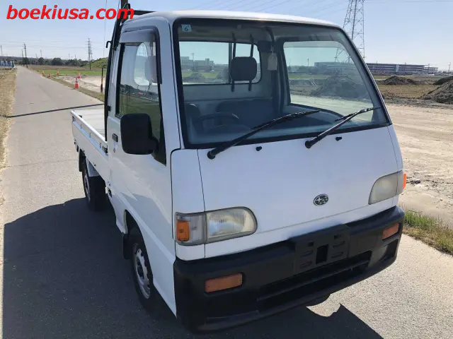 1996 Subaru Sambar, a white Kei Truck, for sale at Boeki USA in Paterson, NJ