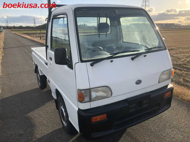 1998 Subaru Sambar 4x4, a white Kei Truck, for sale at Boeki USA in Paterson, NJ