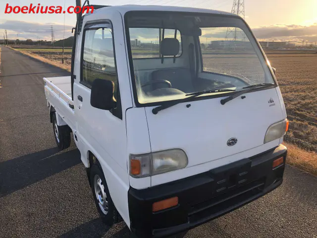 1998 Subaru Sambar 4x4, a white Kei Truck, for sale at Boeki USA in Paterson, NJ