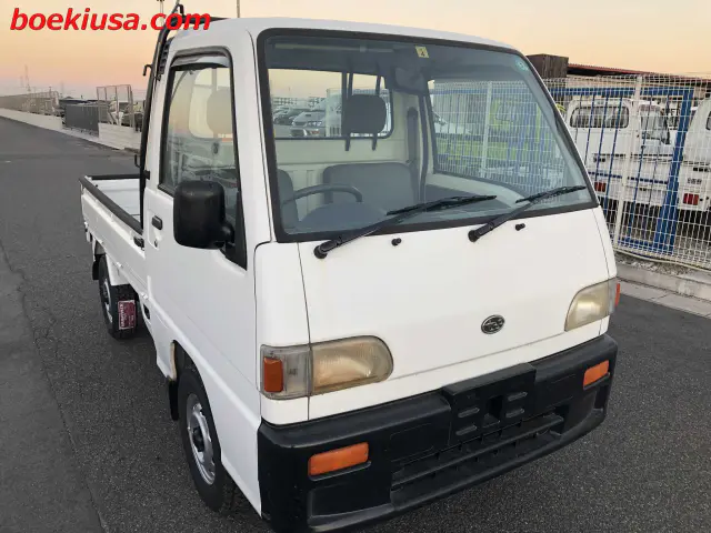 1998 Subaru Sambar 4x4, a white Kei Truck, for sale at Boeki USA in Paterson, NJ