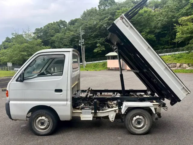 1998 Suzuki Carry Scissor Lift, a white Kei Truck, for sale at Weatherford Mini Trucks in Weatherford, TX