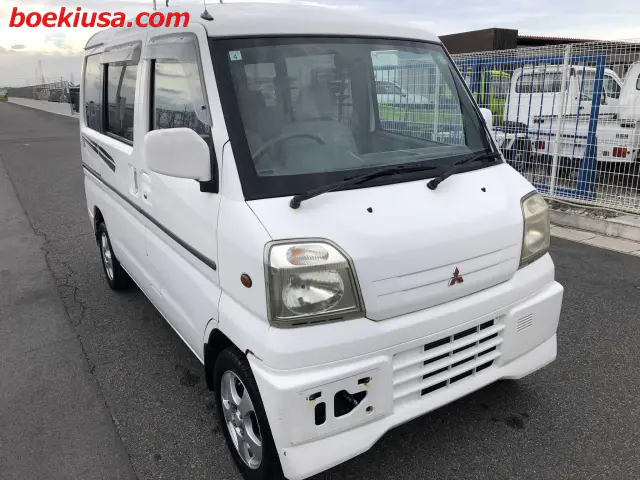 1999 Mitsubishi Minicab Van, a white Kei Van, for sale at Boeki USA in Paterson, NJ