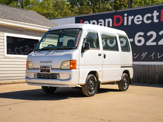 1999 Subaru Sambar Van, a silver Kei Van, for sale at Japan Direct Motors in Irmo, SC