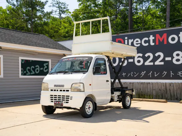 2000 Suzuki Carry Scissor / Dump Bed, a white Kei Truck, for sale at Japan Direct Motors in Irmo, SC