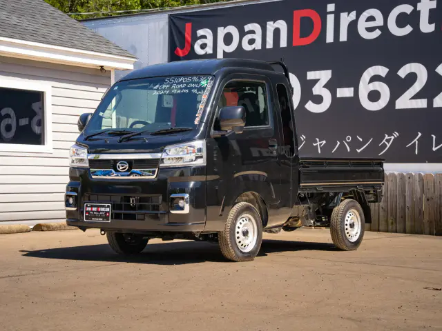 2024 Daihatsu Hijet, a black off-road Kei Truck, for sale at Japan Direct Motors in Irmo, SC