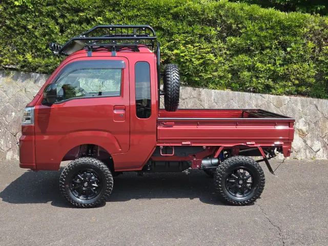 2026 Daihatsu Hijet Extreme, a red off-road Kei Truck, for sale at Mini Monsters USA in St. George, UT