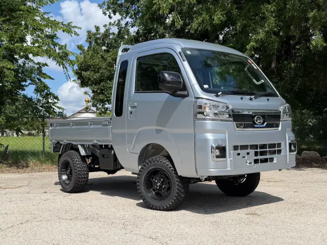 2026 Daihatsu Hijet Jumbo Cab Farming Package, a silver off-road Kei Truck, for sale at Weatherford Mini Trucks in Weatherford, TX